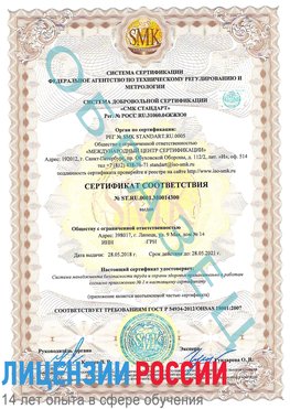 Образец сертификата соответствия Тобольск Сертификат OHSAS 18001